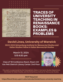 David Lines lecture poster