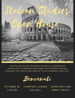 Italian studies open house poster